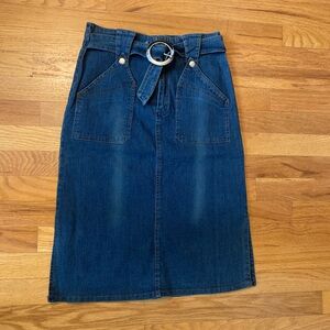 Vintage midi denim skirt